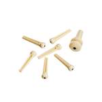 D'Addario Injected Molded Bridge Pins with End Pin, Set of 7, Ivory with Ebony Dot Product Image