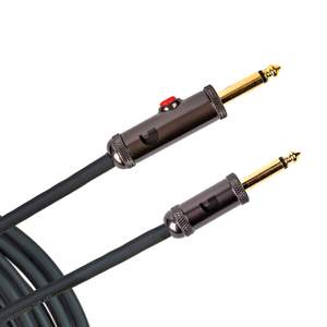 D'Addario Circuit Breaker Instrument Cable with Latching Cut-Off Switch, Straight Plug, 20 feet