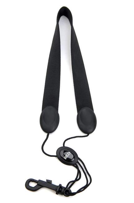 Rico Saxophone Strap, Tenor/Baritone, Black Nylon, Snap Hook