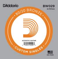 D'Addario BW029 Bronze Wound Acoustic Guitar Single String, .029