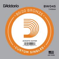 D'Addario BW045 Bronze Wound Acoustic Guitar Single String, .045