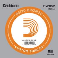 D'Addario BW052 Bronze Wound Acoustic Guitar Single String, .052