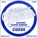 D'Addario CG026 Flat Wound Electric Guitar Single String, .026 Product Image