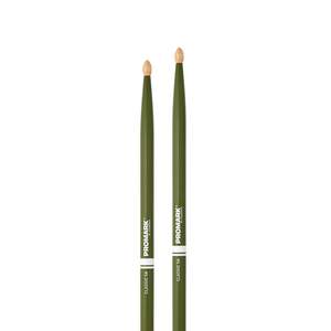 ProMark Classic Forward 5A Painted Green Hickory Drumstick, Oval Wood Tip