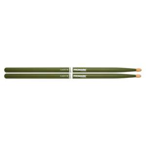 ProMark Classic Forward 5B Painted Green Hickory Drumstick, Oval Wood Tip