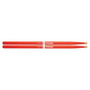 ProMark Classic Forward 5B Painted Orange Hickory Drumstick, Oval Wood Tip