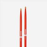 ProMark Classic Forward 5B Painted Orange Hickory Drumstick, Oval Wood Tip Product Image