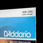 D'Addario EJ11 80/20 Bronze Acoustic Guitar Strings, Light, 12-53 Product Image