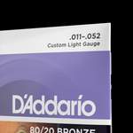 D'Addario EJ13 80/20 Bronze Acoustic Guitar Strings, Custom Light, 11-52 Product Image