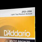 D'Addario EJ14 80/20 Bronze Acoustic Guitar Strings, Light Top/Medium Bottom/Bluegrass, 12-56 Product Image