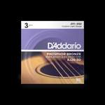 D'Addario EJ26-3D Phosphor Bronze Acoustic Guitar Strings, Custom Light, 11-52, 3 Sets Product Image