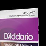 D'Addario EJ38H Phosphor Bronze Acoustic Guitar Strings, High Strung/Nashville Tuning, 10-27 Product Image