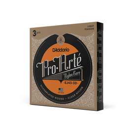 D'Addario EJ43 Pro-Arte Nylon Classical Guitar Strings, Light Tension, 3 Sets 