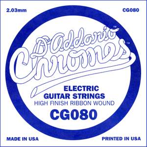 D'Addario CG080 Flat Wound Electric Guitar Single String, .080