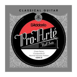 D'Addario CGN-3T Pro-Arte Clear Nylon w/ Composite G Classical Guitar Half Set, Normal Tension