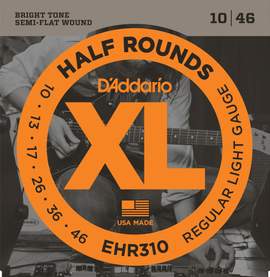 D'Addario EHR310 Half Round Electric Guitar Strings, Regular Light, 10-46
