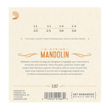 D'Addario EJ67 Nickel Mandolin, 11-39