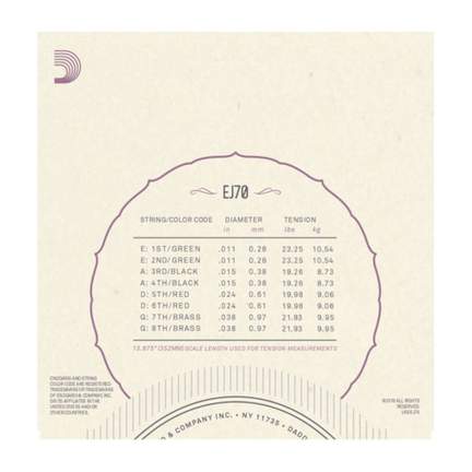 D'Addario EJ70 Phosphor Bronze Mandolin Strings, Ball End,  Medium/Light, 11-38