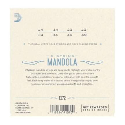 D'Addario EJ72 Phosphor Bronze Mandola Strings, Light, 14-49
