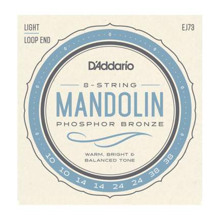 D'Addario EJ73 Mandolin Strings, Phosphor Bronze, Light, 10-38