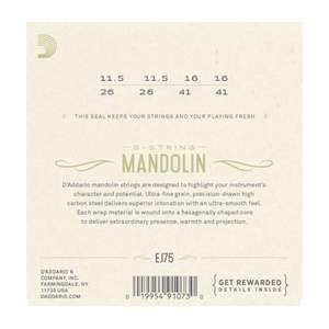 D'Addario EJ75 Mandolin Strings, Phosphor Bronze, Medium/Heavy, 11.5-41