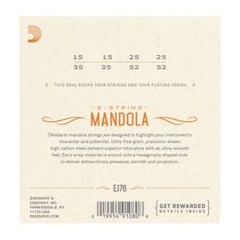 D'Addario EJ76 Phosphor Bronze Mandola Strings, Medium, 15-52