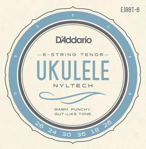 D'Addario EJ88T-6 Nyltech Ukulele Strings, 6-String Tenor
