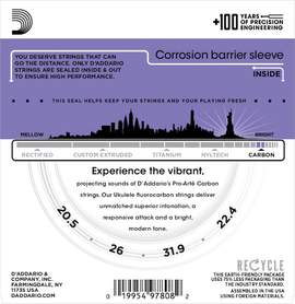 D'Addario EJ99SC Pro-Arté Carbon Ukulele Strings, Soprano / Concert