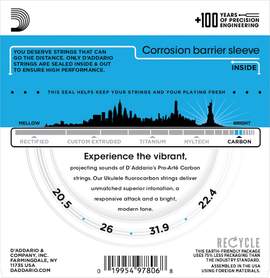 D'Addario EJ99T Pro-Arté Carbon Ukulele Strings, Tenor