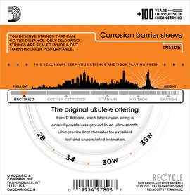D'Addario EJ53B Pro-Arté Rectified Ukulele Strings, Baritone