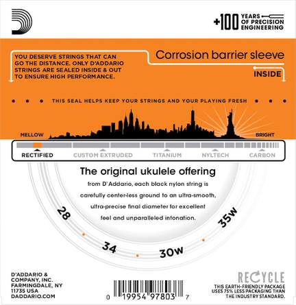 D'Addario EJ53B Pro-Arté Rectified Ukulele Strings, Baritone