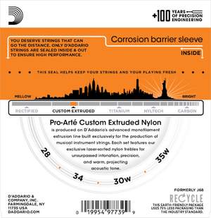 D'Addario EJ65B Pro-Arté Custom Extruded Nylon Ukulele Strings, Baritone