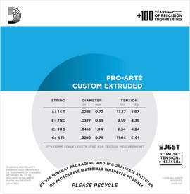 D'Addario EJ65T Pro-Arté Custom Extruded Nylon Ukulele Strings, Tenor