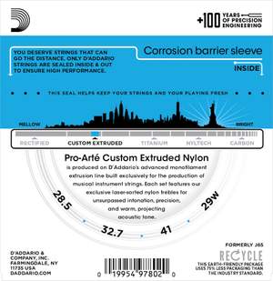 D'Addario EJ65TLGPro-Arté Custom Extruded Nylon Ukulele Strings, Tenor Low-G