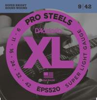 D'Addario EPS520 ProSteels Electric Guitar Strings, Super Light, 09-42