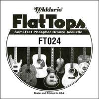 D'Addario FT024 Semi-Flat Phosphor Bronze Acoustic Guitar Single String, .024