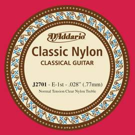 D'Addario J2701 Student Nylon Classical Guitar Single String, Normal Tension, First String