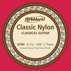D'Addario J2701 Student Nylon Classical Guitar Single String, Normal Tension, First String