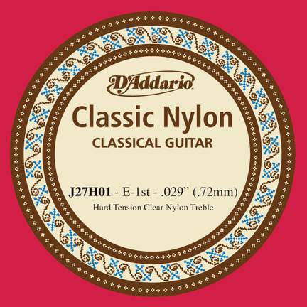 D'Addario J27H01 Student Nylon Classical Guitar Single String, Hard Tension, First String