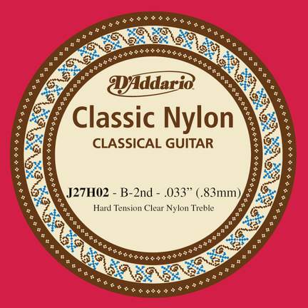 D'Addario J27H02  Student Nylon Classical Guitar Single String, Hard Tension, Second String