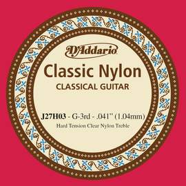 D'Addario J27H03  Student Nylon Classical Guitar Single String, Hard Tension, Third String