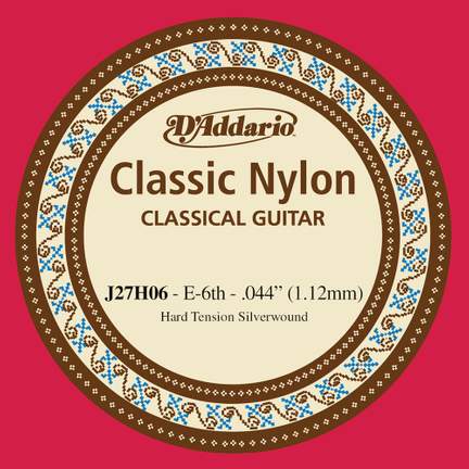 D'Addario J27H06  Student Nylon Classical Guitar Single String, Hard Tension, Sixth String