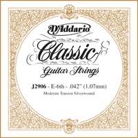 D'Addario J2906 Classics Rectified Classical Guitar Single String, Moderate Tension, Sixth String