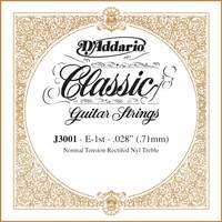 D'Addario J3001 Rectified Classical Guitar Single String, Normal Tension, First String