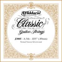 D'Addario J3005 Rectified Classical Guitar Single String, Normal Tension, Fifth String