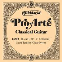 D'Addario J4302 Pro-Arte Nylon Classical Guitar Single String, Light Tension, Second String