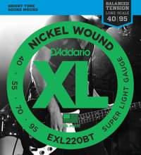 D'Addario EXL220BT Nickel Wound Bass Guitar Strings, Balanced Tension Super Light, 40-95, Long Scale