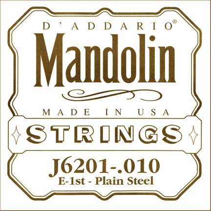 D'Addario J6201 Plain Steel Mandolin Single String, .010
