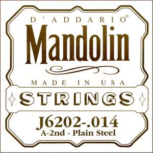 D'Addario J6202 Plain Steel Mandolin Single String, .014