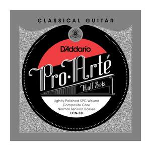 D'Addario LCN-3B Pro-Arte Lightly Polished Silver Plated Copper on Composite Core Classical Guitar Half Set, Normal Tension